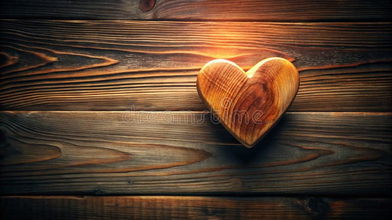 Rustic Charm Embodied Handmade Wooden Heart Decorates a Cozy Home royalty free illustration