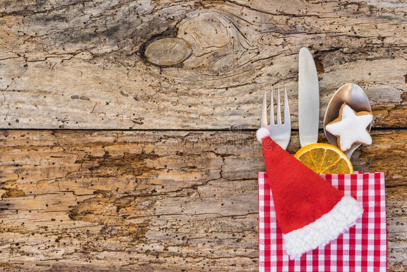 Christmas Dinner Menu Rustic Background. Stock Image - Image of frame ...