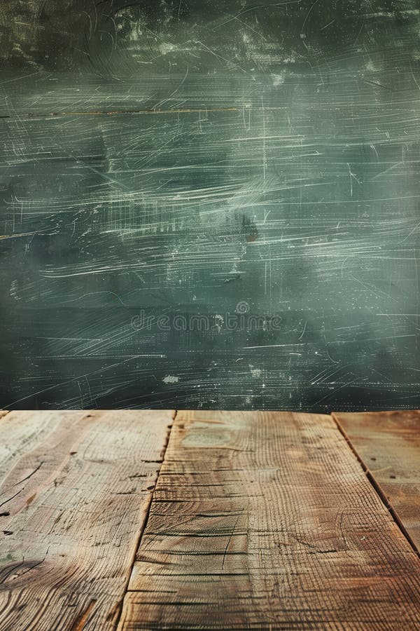 Rustic Classroom Design with Wooden Textures and Classic Chalkboard Aethetic zdjęcia stock