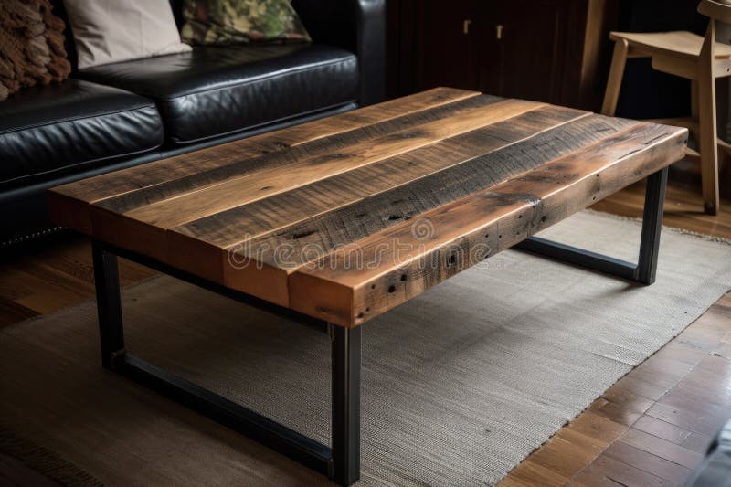 Rustic Wooden Coffee Table — Handcrafted Solid Reclaimed Wood for ...