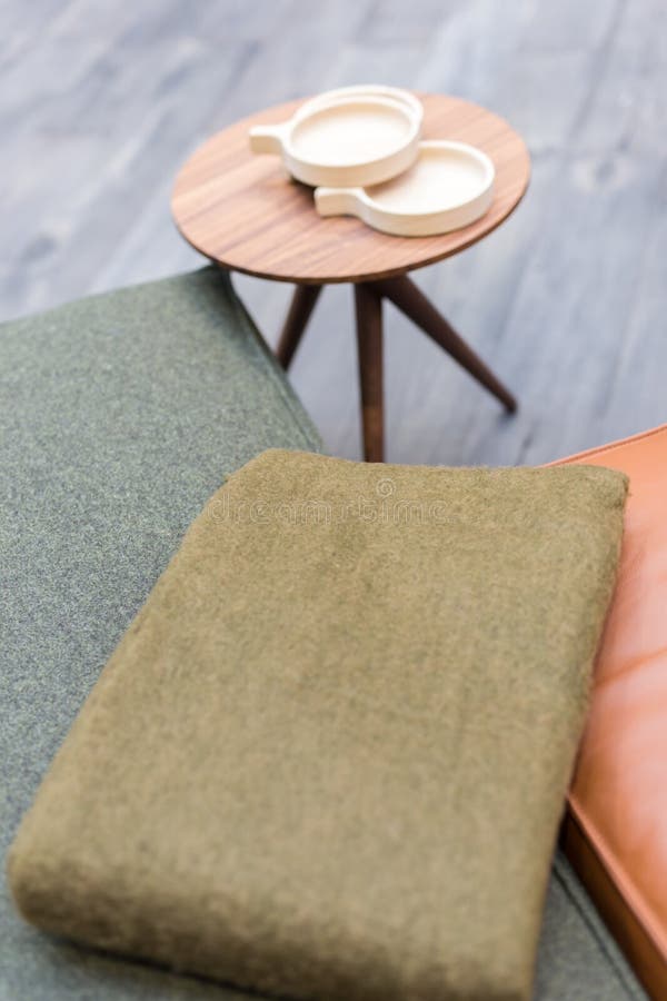 Rustic Couch and Wooden Serving Trays Stock Image Image of shelves, minimalistic 85210805