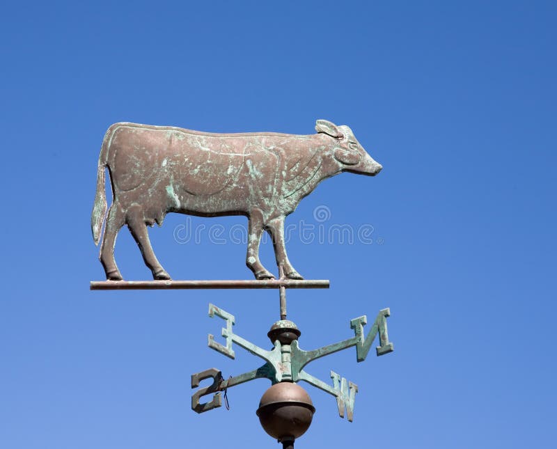 Rustic Cow Weather Vane stock image. Image of rustic, wind 5382165