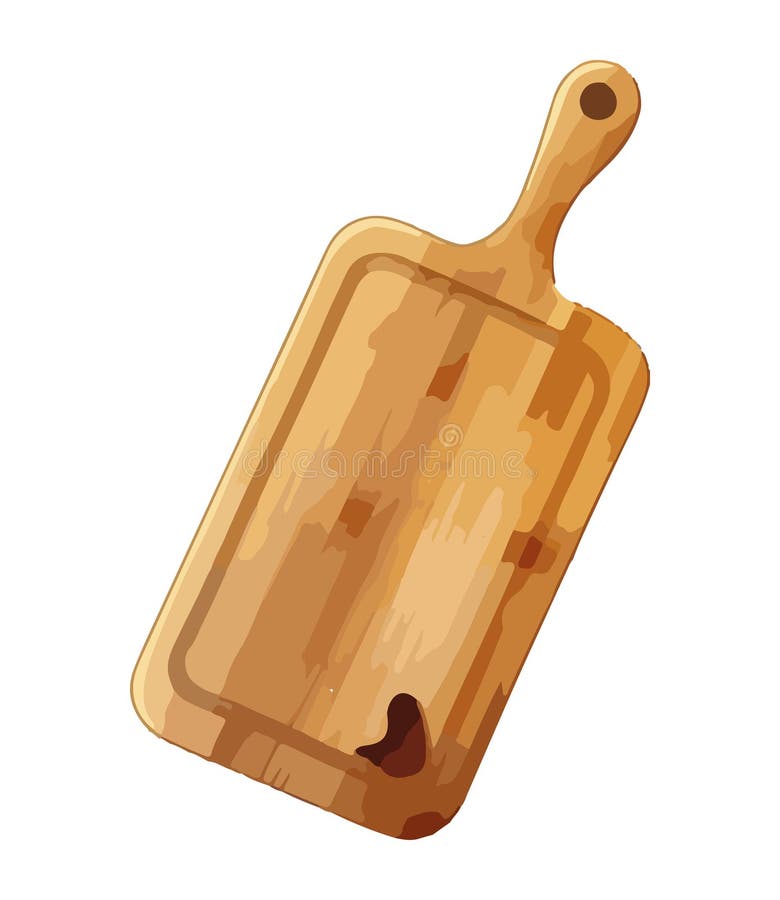 Rustic cutting board, a chef work tool royalty free illustration
