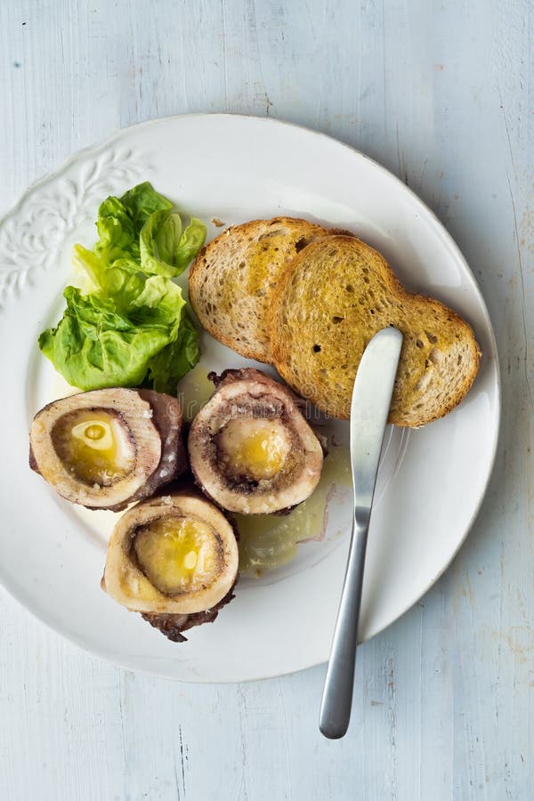 Rustic English Bone Marrow Toast Stock Photo Image of toast, english