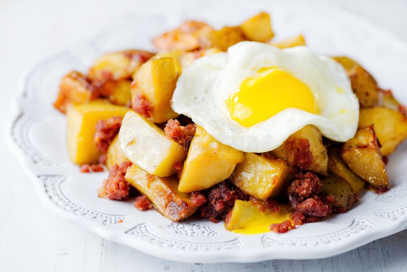 Rustic English Corned Beef Hash Breakfast Stock Image Image of