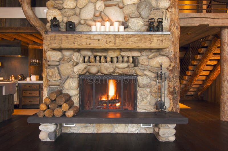 Rustic Fireplace stock image Rustic Fireplace stock image