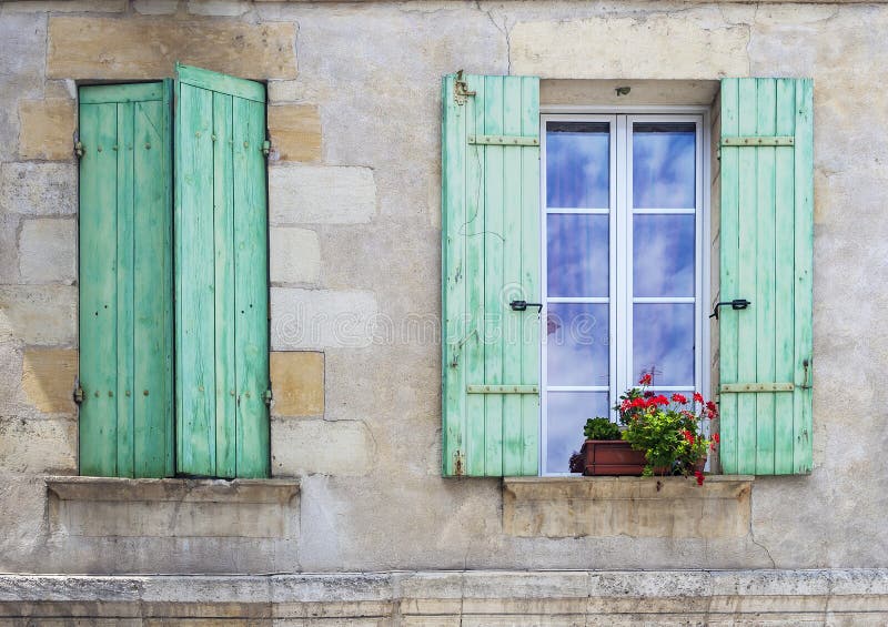 Window Shutters Open and Closed stock photos Window Shutters Open and Closed stock photos