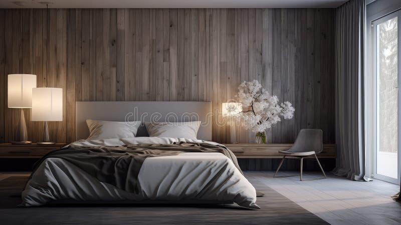 Rustic grey wood panels stock illustration