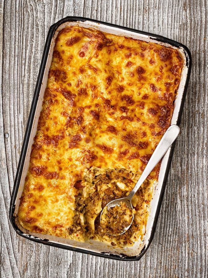 Rustic Italian Baked Lasagna Stock Image - Image of food, casserole ...