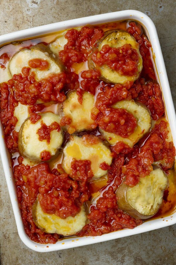 Rustic Italian Eggplant Parmesan Casserole Stock Photo Image of
