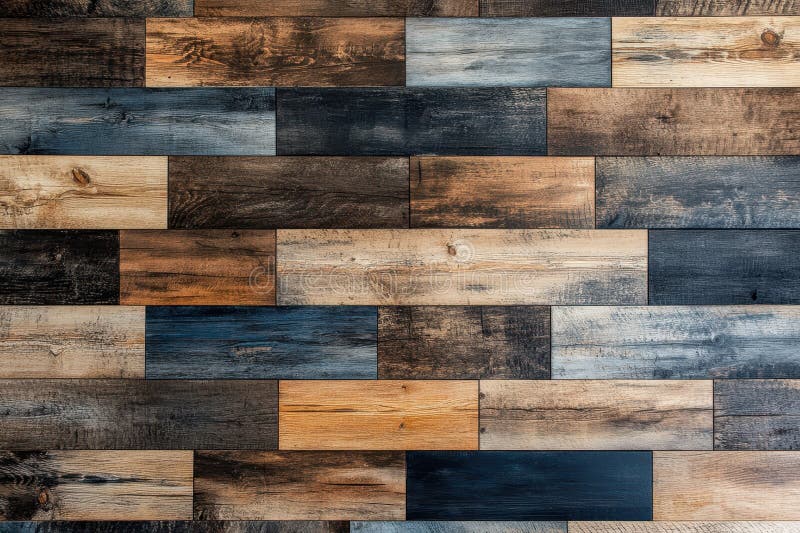 Rustic multicolored wood paneling wall texture background stock illustration