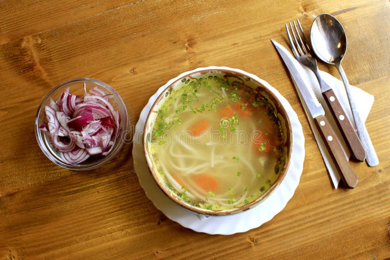 Rustic noodles soup stock photography Rustic noodles soup stock photography