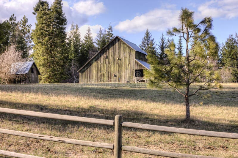 Rustic old barn on clear day. royalty free stock photos