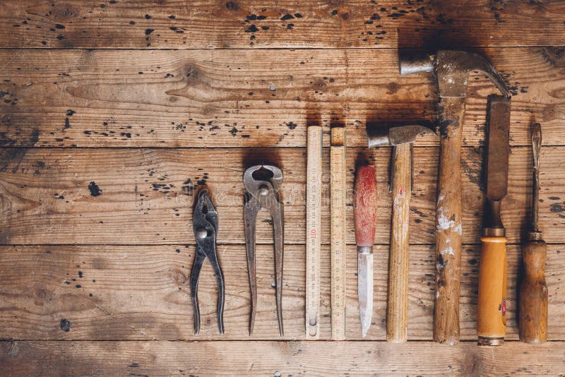 Rustic and old carpenter tools royalty free stock image Rustic and old carpenter tools royalty free stock image