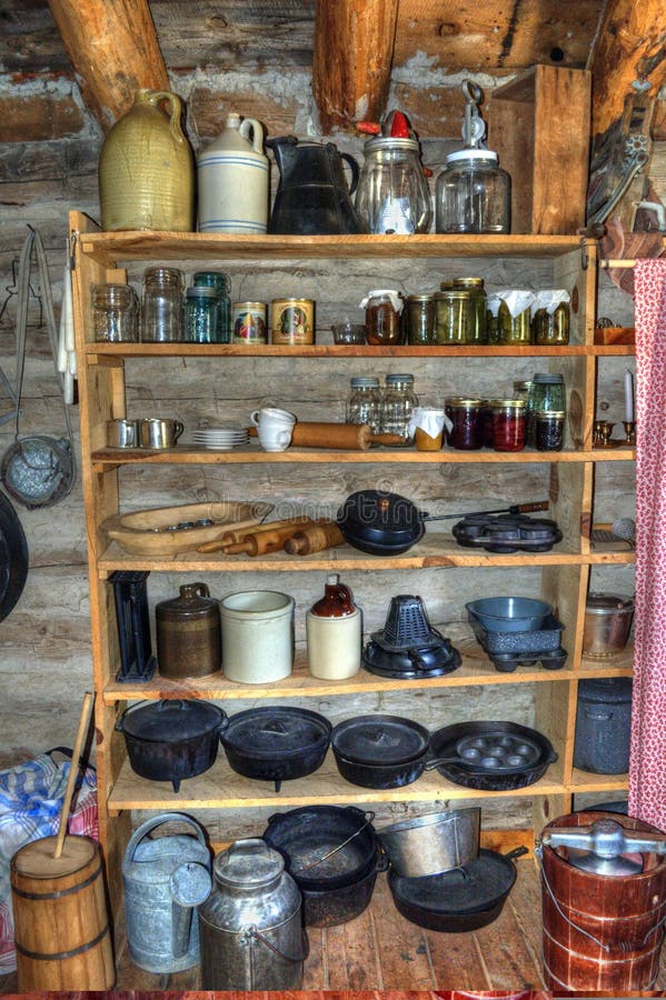 Rustic Old Time Log Cabin Pantry