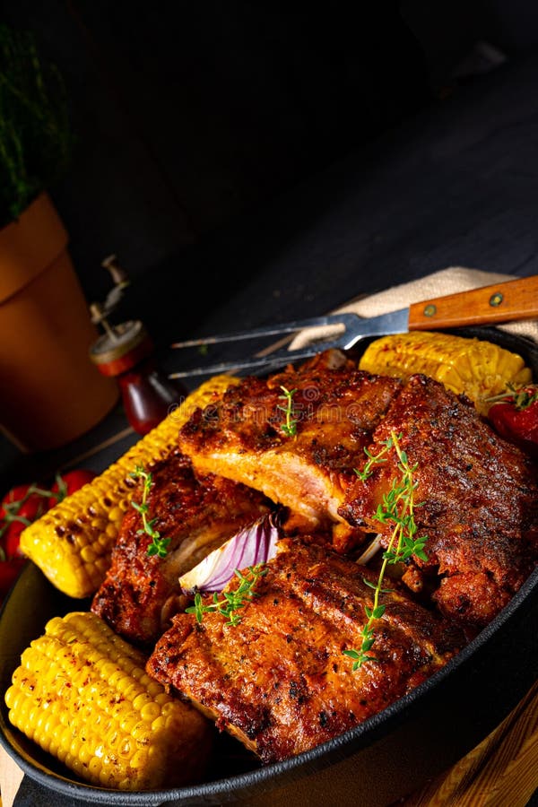 Rustic Spare Ribs from the Oven Stock Image Image of meal, cuisine