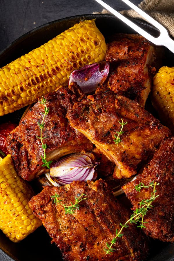 A Rustic Spare Ribs from the Oven Stock Image Image of beef, honey