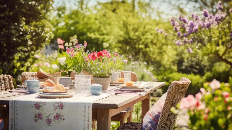 Rustic spring table royalty free illustration