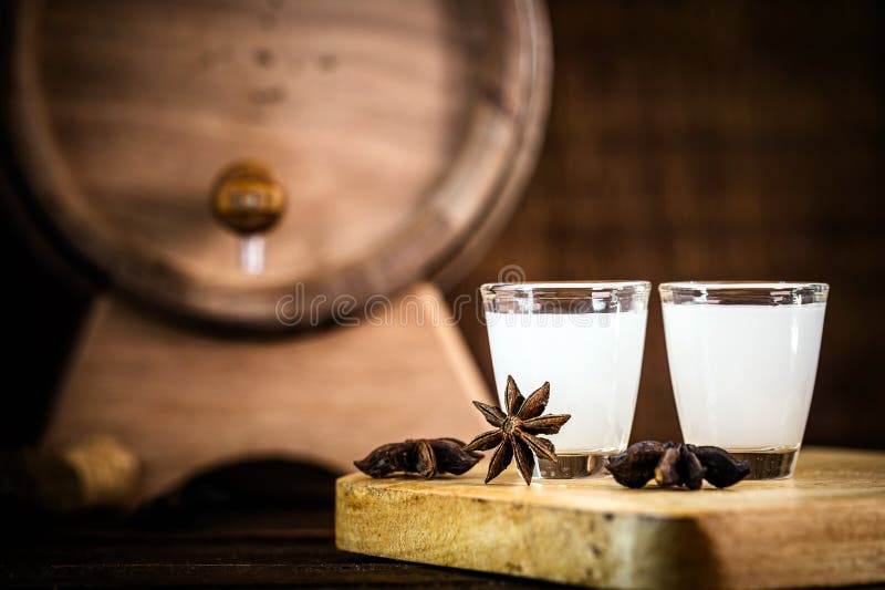 Rustic Star Anise, Used in Hard Drinks. Spot Focus, Space for Text