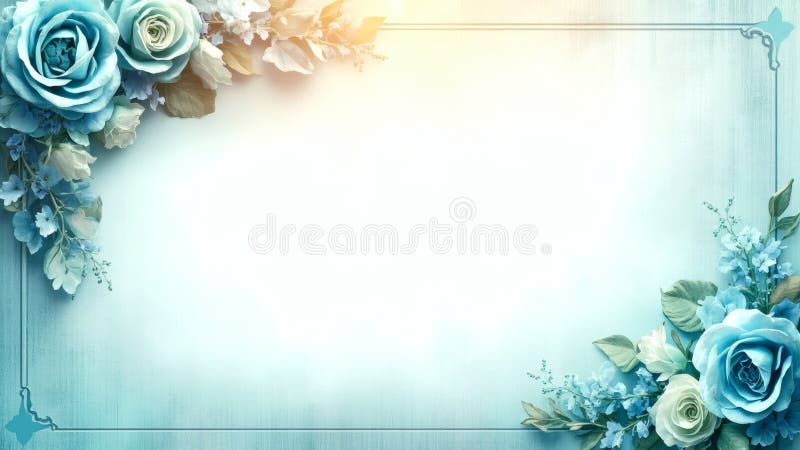 Rustic Teal & Indigo Flower Frame Bordură personalizat Floral JPG Design pentru fotografii Invitații Artă digitală Scrapbooking So stock images