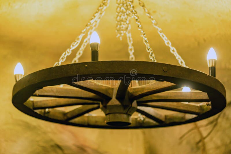 Rustic wagon wheel chandelier