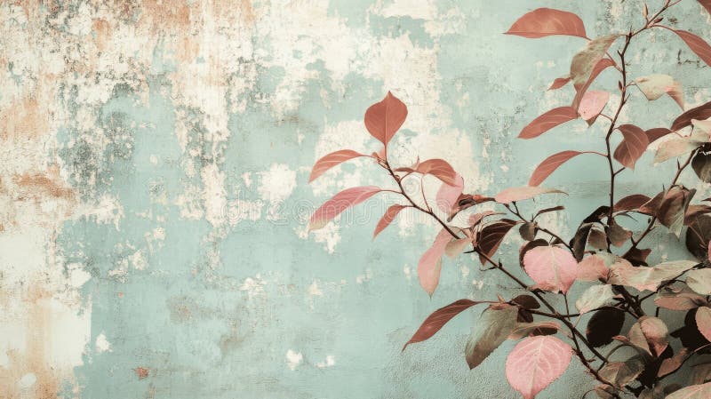 Rustic Wall με φθινοπωρινά φύλλα ελεύθερη απεικόνιση δικαιώματος