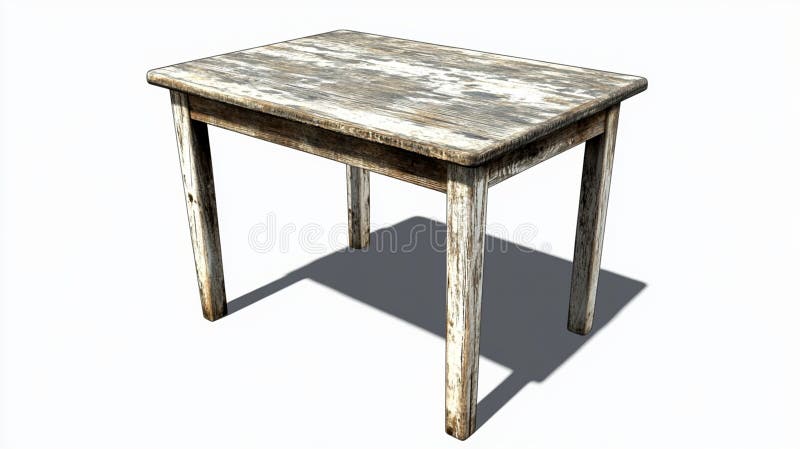 Rustic Whitepred Dreoden Table Stary Vintage Shabby Chic Design Furniture 3d pokój domowy w wieku szarym royalty ilustracja