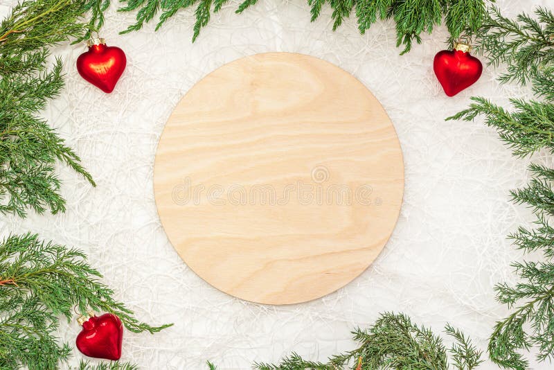 rustic wood sign on christmas tree branch, christmas mockup