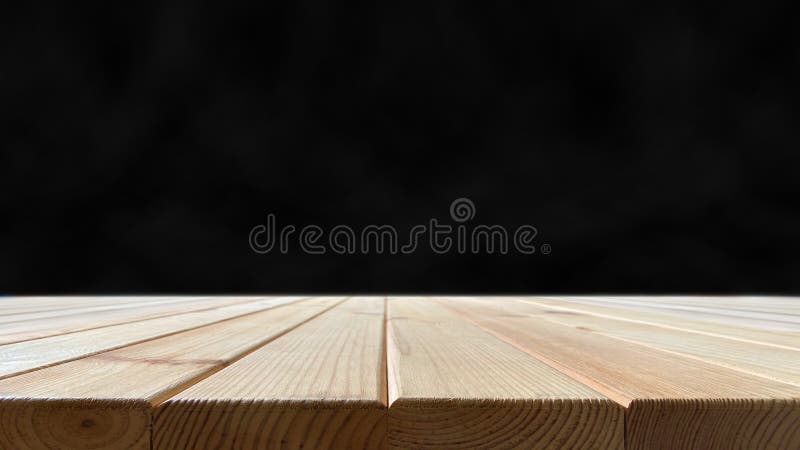 rustic-wood-table-on-black-for-decoration-design-dark-wall-background