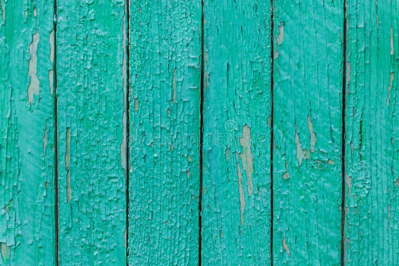 Rustic Wood Texture or Background with Scratched Turquoise Paint Stock