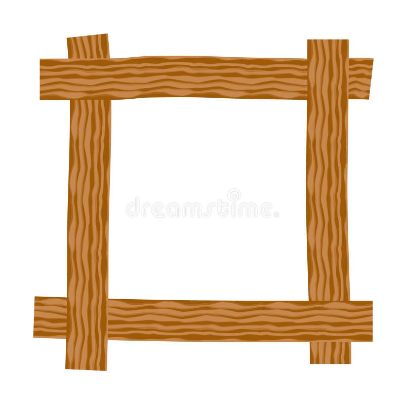 Rustic wooden frame vector illustration