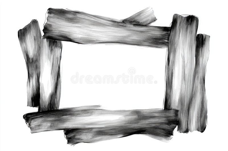 Rustic wooden frame with weathered texture on white background royalty free stock photos