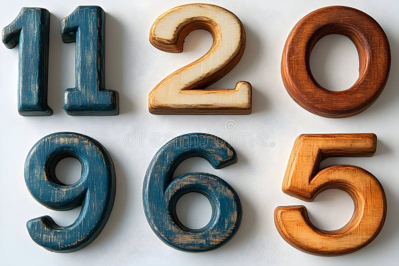 Rustic Wooden Number Decor stock illustration