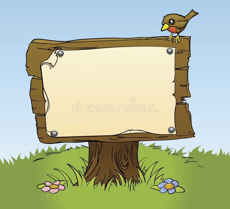 A rustic wooden sign royalty free illustration