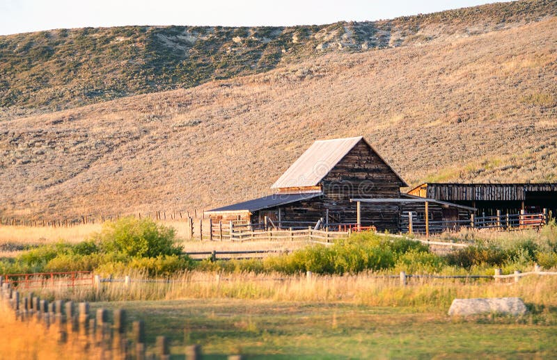 Rustic Working Barn on a Wyoming Ranch Stock Photo Image of farm