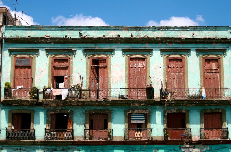 Worn down apartments in downtown Havana Cuba. Worn down apartments in downtown Havana Cuba