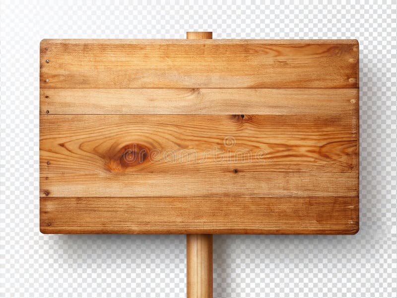 Rustik Light Wood Signboard Mockup Perfect PNG-bakgrund för mjuk märkning av matfotorestauranger stock illustrationer