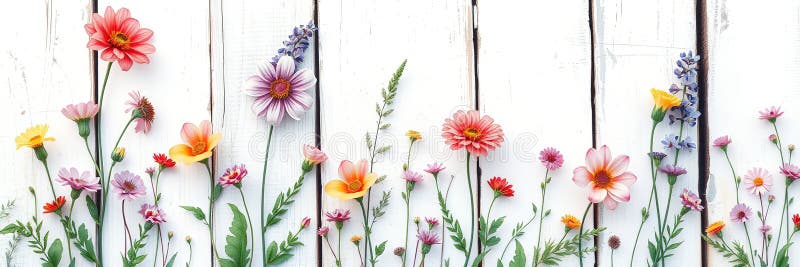 Rustikale Wildblume Kunstdruckerei Botanische Illustration über zerrütteten Holzhintergrund für die Innendekoration vektor abbildung