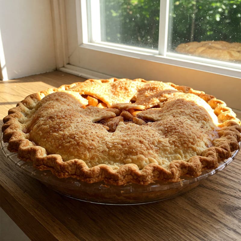Rustikaler Apple Pie auf einem Windows stock abbildung