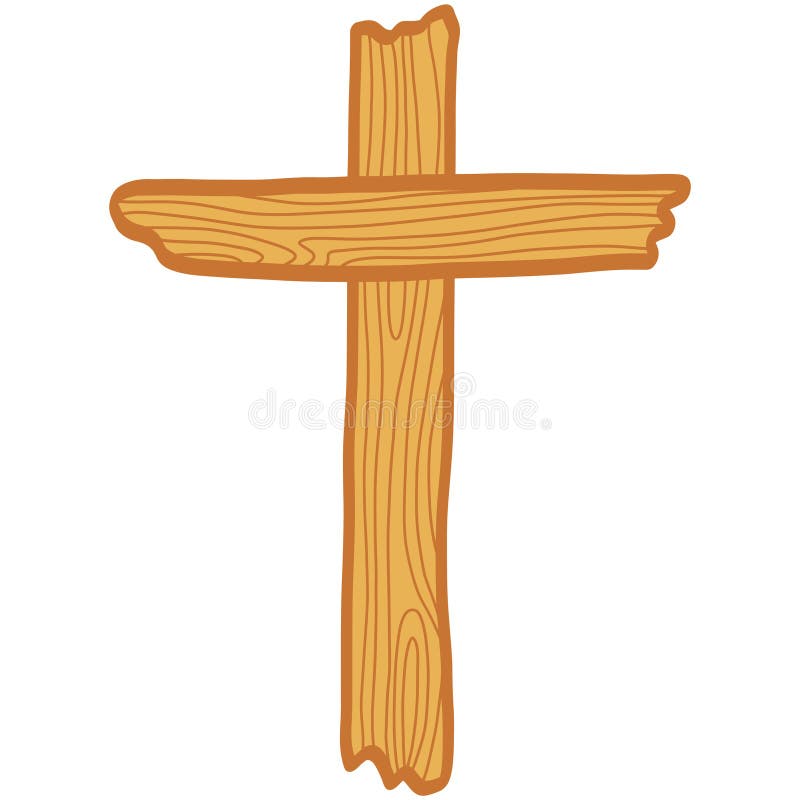 Rustikales christliches Kreuz aus Holz Einfach Traditionelles christliches Kreuzvektor Illustration stock abbildung