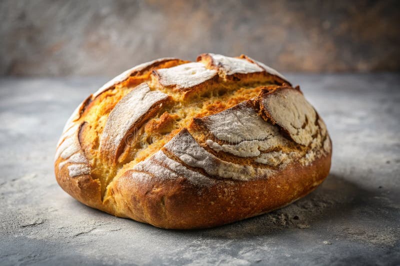 Rustikales, hausgemachtes Brot Loaf Ein köstlich einfaches Rezept für leckere Backwaren stock abbildung