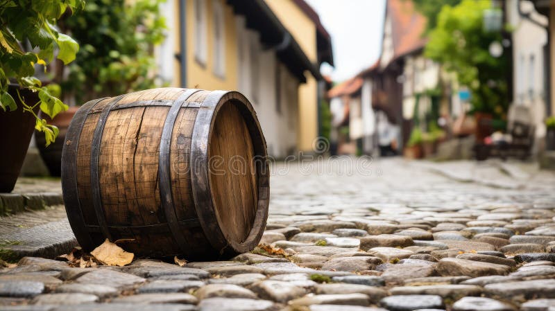 Rustikales Holzfass lizenzfreie abbildung