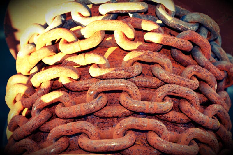 Bunch of Rusting Steel Chains Stock Image Image of circle, connect 23214713