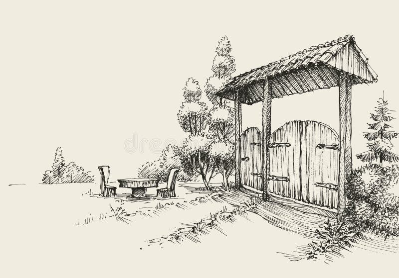 Gate Drawing Stock Illustrations 11,504 Gate Drawing Stock