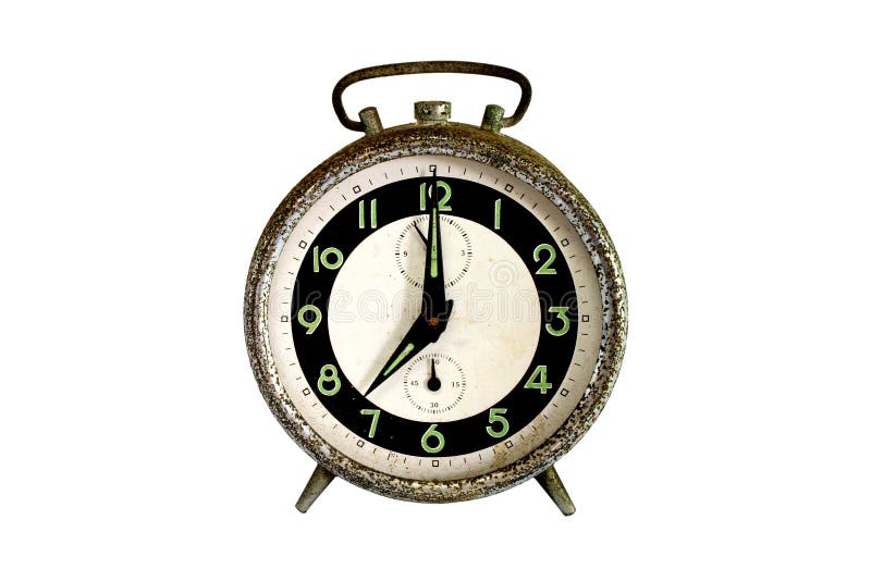 Rusty alarm clock isolated on white royalty free stock photos Rusty alarm clock isolated on white royalty free stock photos