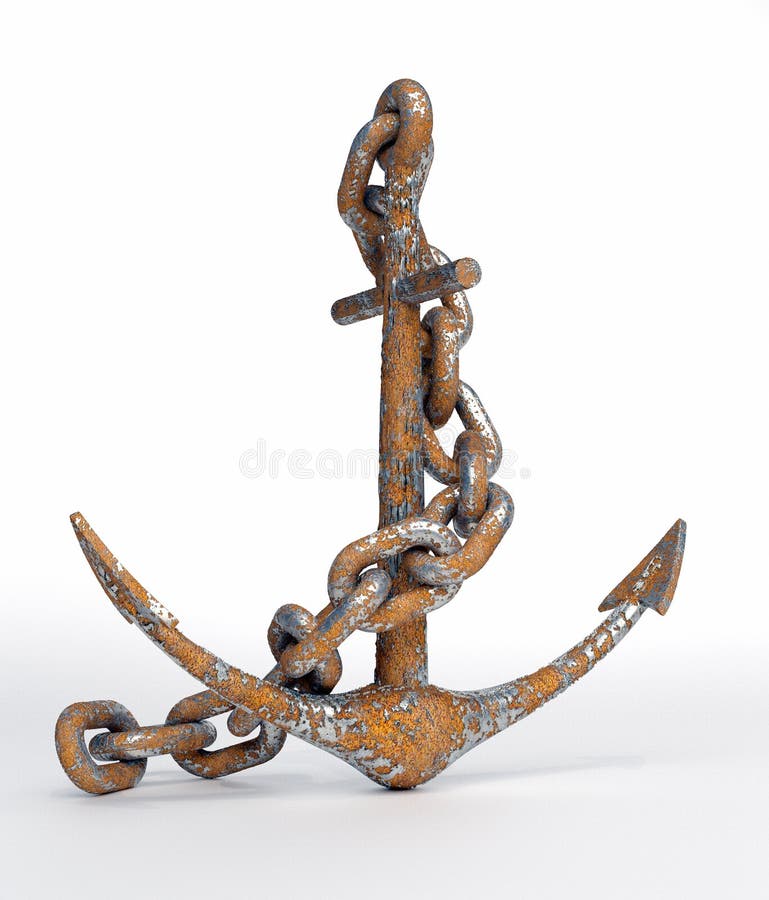 Rusty anchor stock illustration. Illustration of steely - 17120186