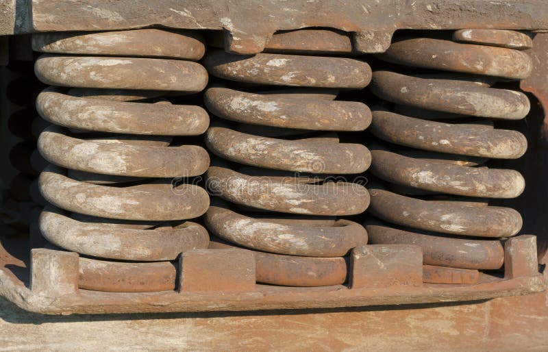 Rusty Big Train Springs Closeup Stock Image Image of view, steel