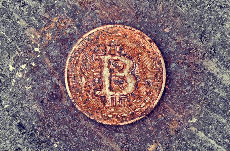 Rusty bitcoin coin royalty free stock photography Rusty bitcoin coin royalty free stock photography