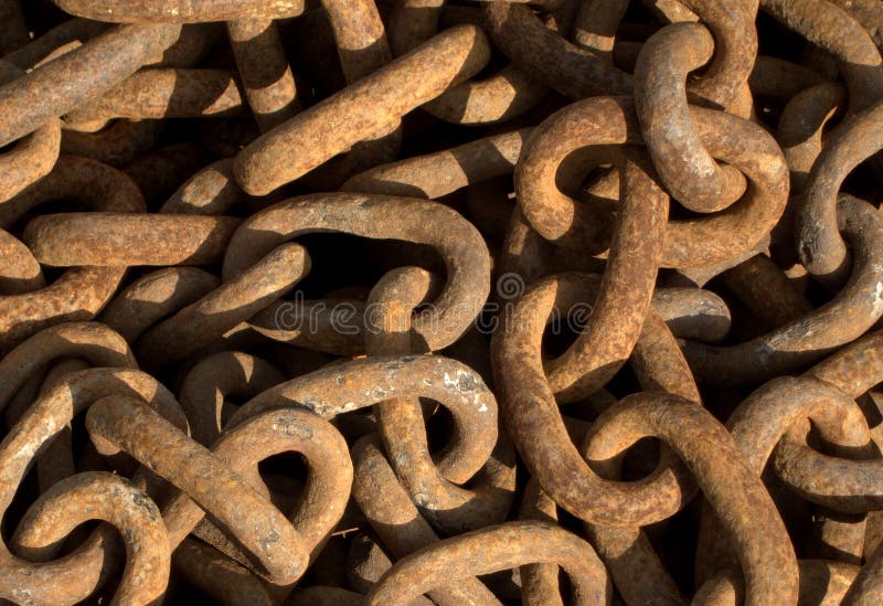 Rusty chain links stock photo
