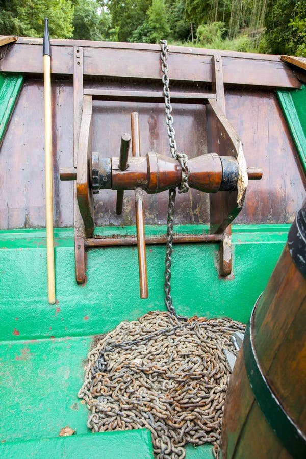 Rusty Chain and Winch on Boat Deck. Stock Image Image of rusty
